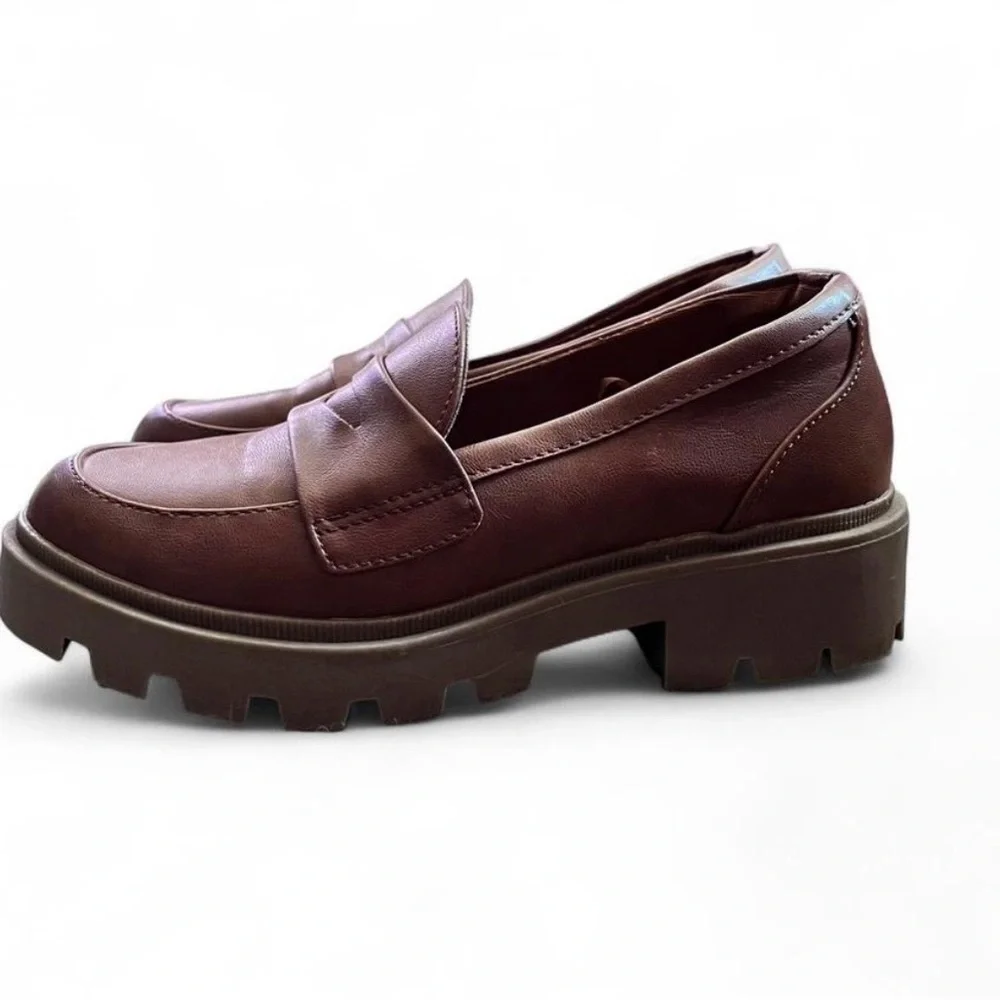 Self Esteem Girls Brown Loafers Size 1 Stylish Dress Shoes